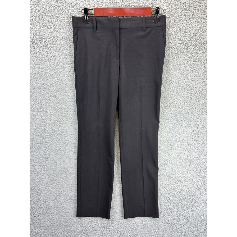 Theory Treeca 2 Tailored Wool Dress Pants Womens 2 Black Quiet Luxury Minimalist